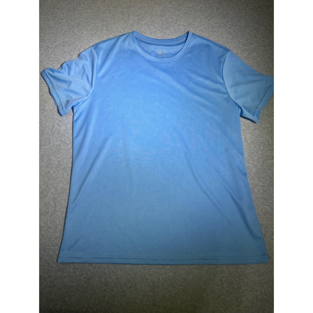 Mens Light Blue Performance Mesh Short Sleeve T-Shirt Size Large Activewear